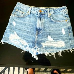 Forever 21 high rise distressed jean shorts